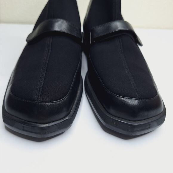 Bally Sock Boots Rare Leather Square Toe Men's 7 Women's 9 Italy Goth Industrial - Picture 5 of 16